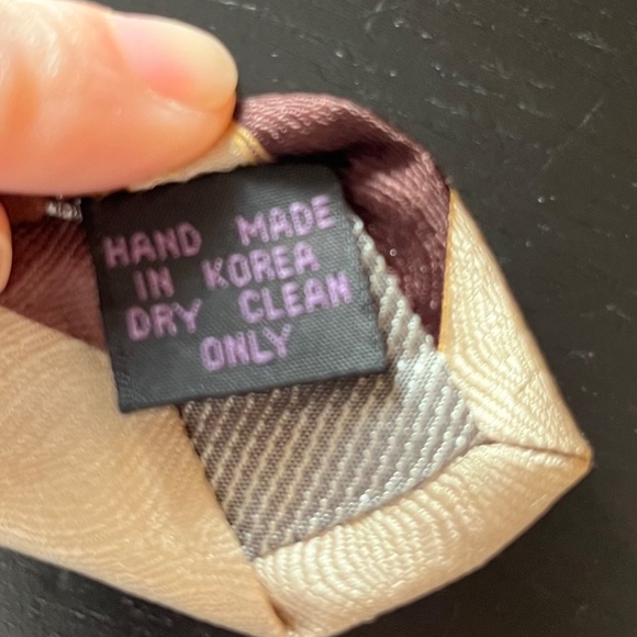 Vintage Giorgio Rossini 100% Silk Tie - Brown. Gold, Cream - Picture 4 of 5